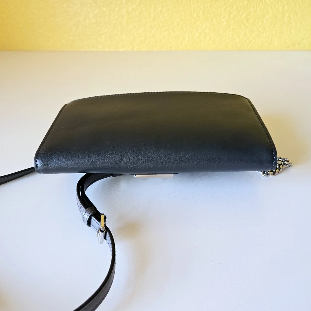 Michael Kors Sloan Tri Colored Leather Chain Large Envelope Wallet Crossbody